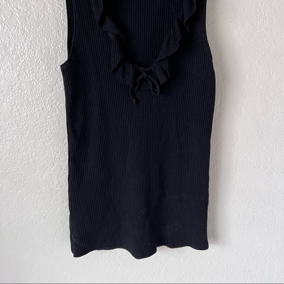 Reformation ruffle neck sleeveless ribbed top size small - Picture 5 of 7